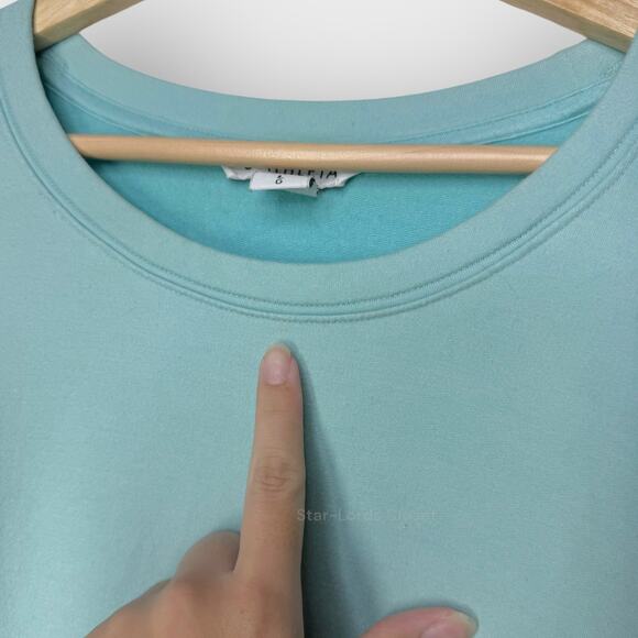 Athleta Lombard Sweatshirt I Large I Reef Green Ruched Crewneck Athleisure Soft - Picture 6 of 9